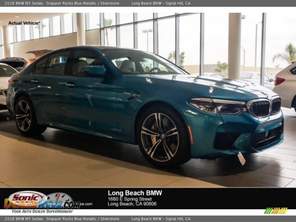 2018 BMW M5 Sedan Snapper Rocks Blue Metallic / Silverstone Photo #1