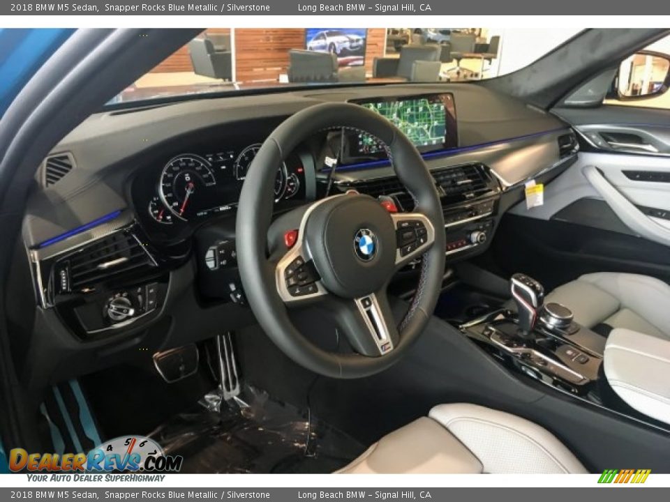 2018 BMW M5 Sedan Snapper Rocks Blue Metallic / Silverstone Photo #5