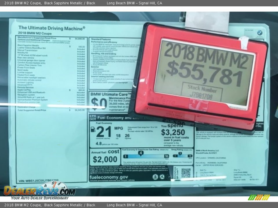 2018 BMW M2 Coupe Black Sapphire Metallic / Black Photo #10