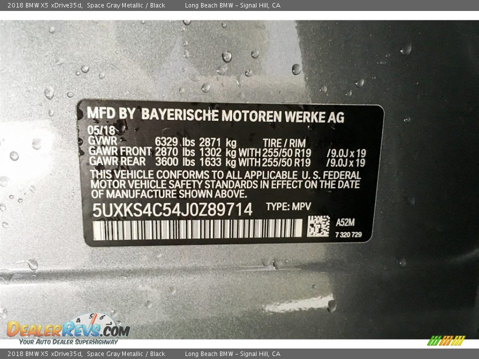 2018 BMW X5 xDrive35d Space Gray Metallic / Black Photo #11