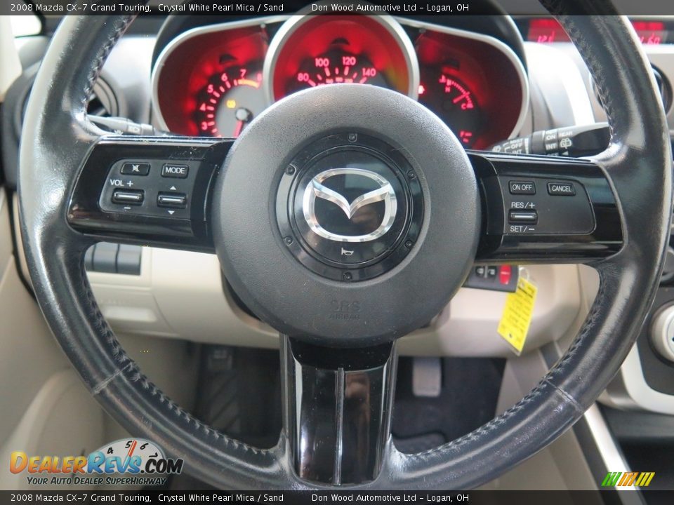 2008 Mazda CX-7 Grand Touring Crystal White Pearl Mica / Sand Photo #12