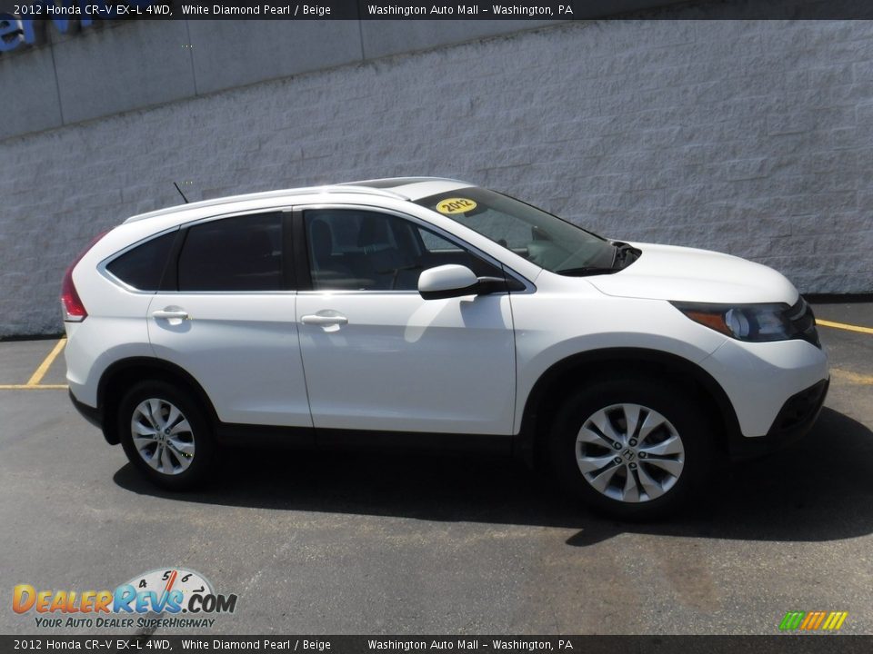 2012 Honda CR-V EX-L 4WD White Diamond Pearl / Beige Photo #2