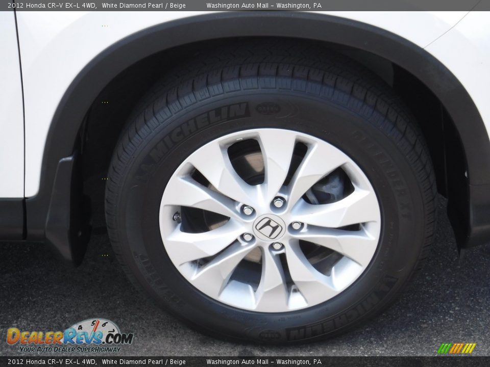 2012 Honda CR-V EX-L 4WD White Diamond Pearl / Beige Photo #3