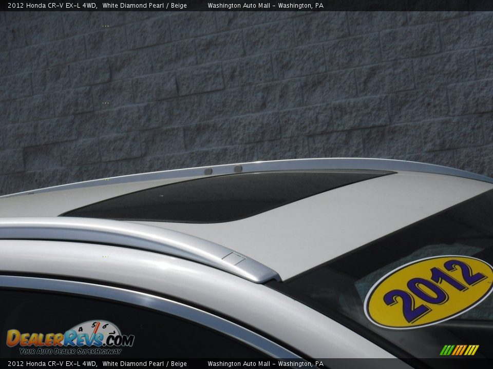 2012 Honda CR-V EX-L 4WD White Diamond Pearl / Beige Photo #4