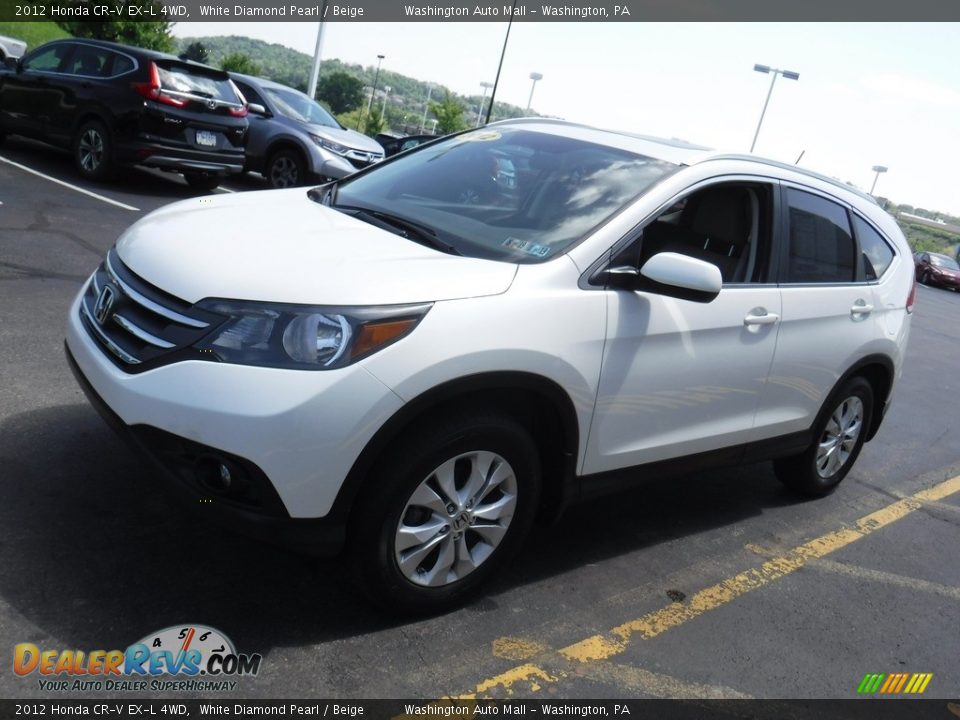 2012 Honda CR-V EX-L 4WD White Diamond Pearl / Beige Photo #6
