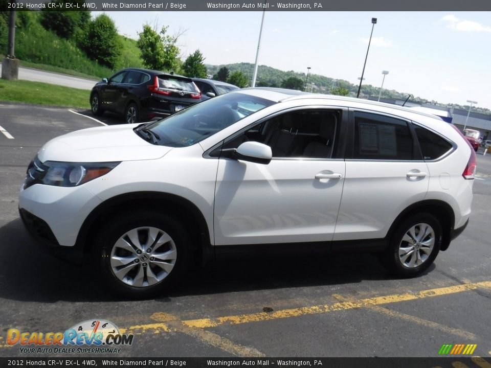2012 Honda CR-V EX-L 4WD White Diamond Pearl / Beige Photo #7