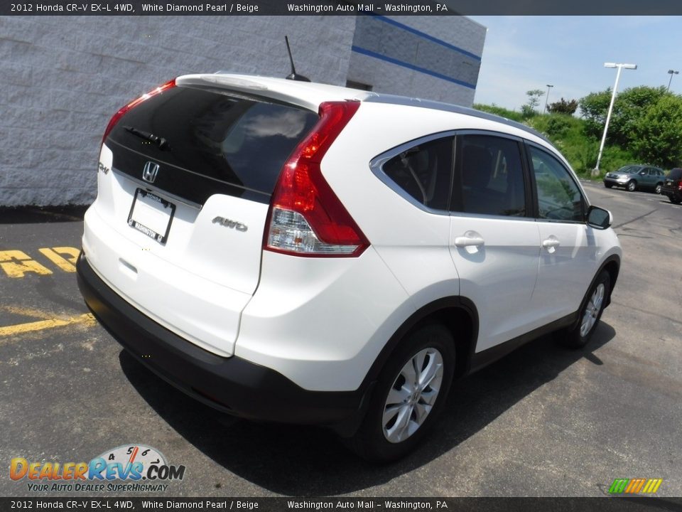 2012 Honda CR-V EX-L 4WD White Diamond Pearl / Beige Photo #10