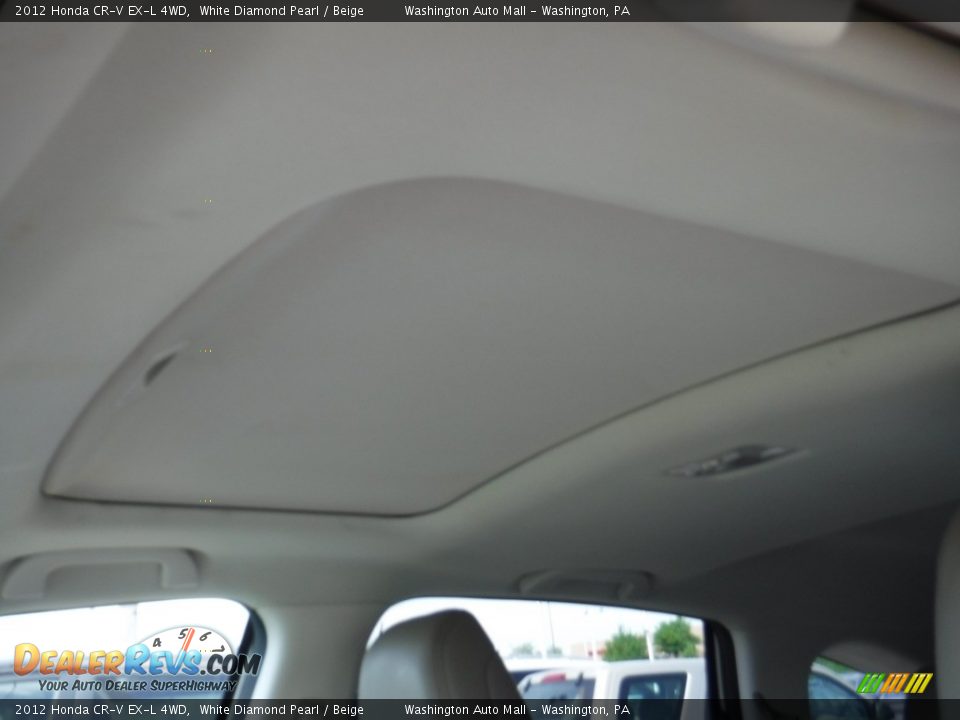2012 Honda CR-V EX-L 4WD White Diamond Pearl / Beige Photo #12