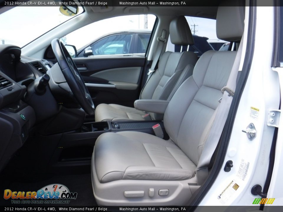2012 Honda CR-V EX-L 4WD White Diamond Pearl / Beige Photo #14