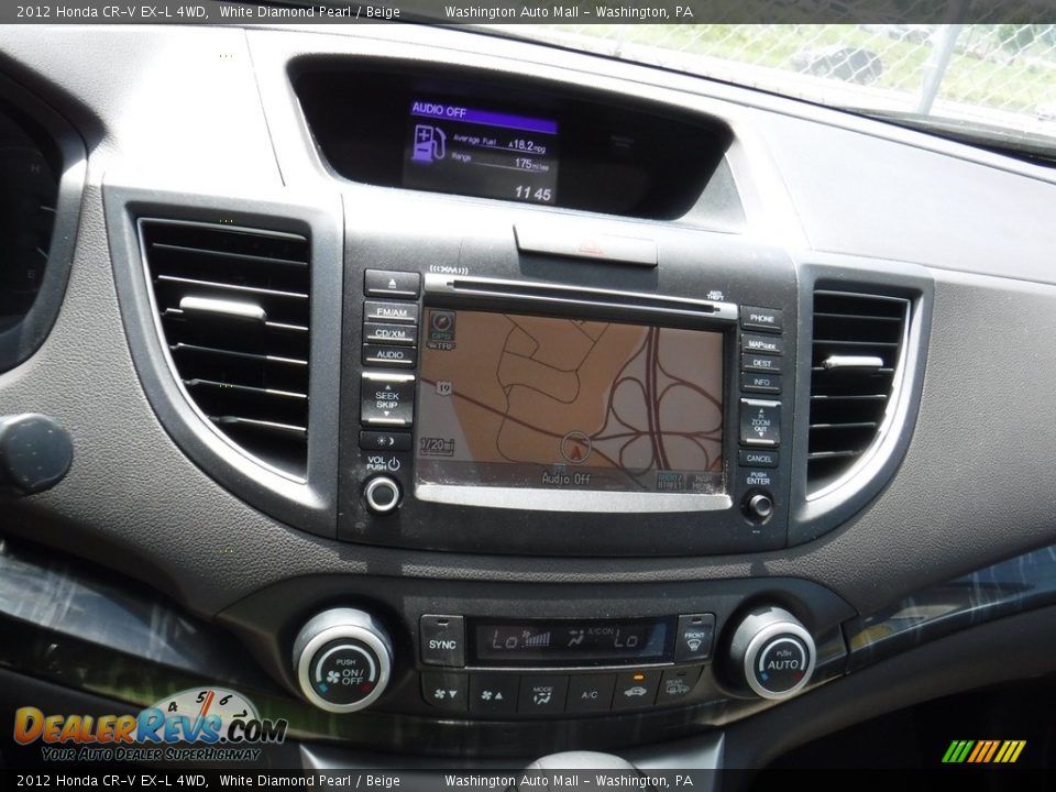 2012 Honda CR-V EX-L 4WD White Diamond Pearl / Beige Photo #18