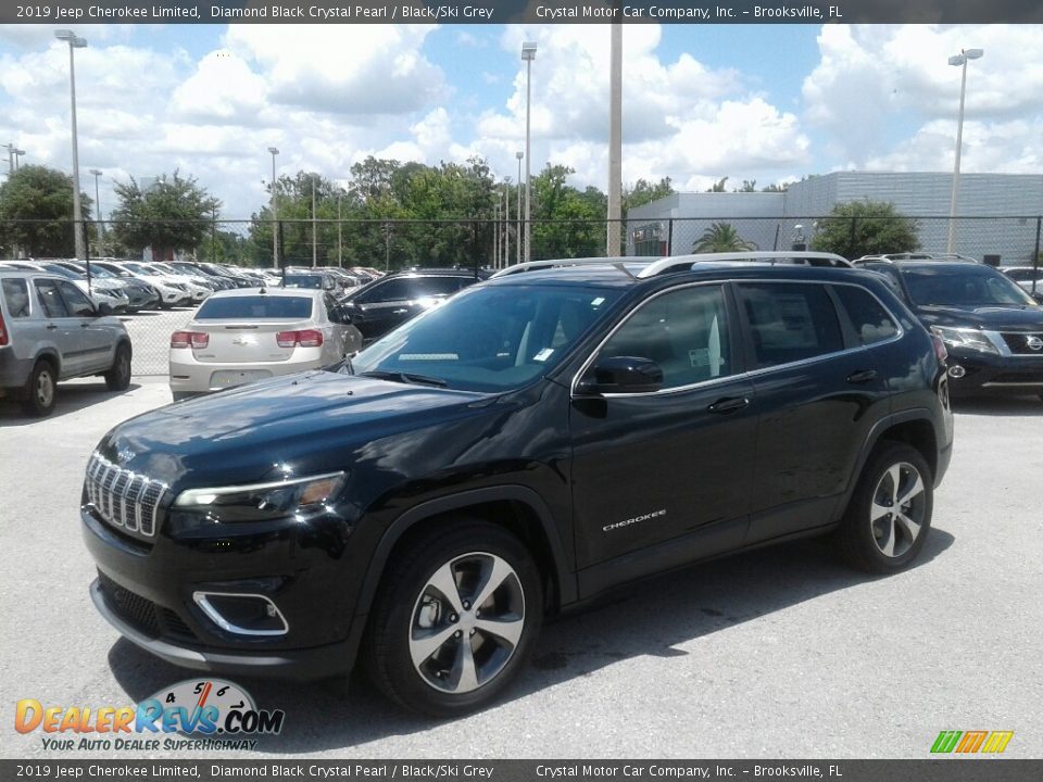 2019 Jeep Cherokee Limited Diamond Black Crystal Pearl / Black/Ski Grey Photo #1
