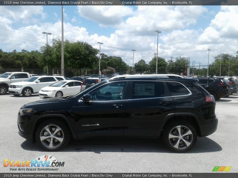 2019 Jeep Cherokee Limited Diamond Black Crystal Pearl / Black/Ski Grey Photo #2