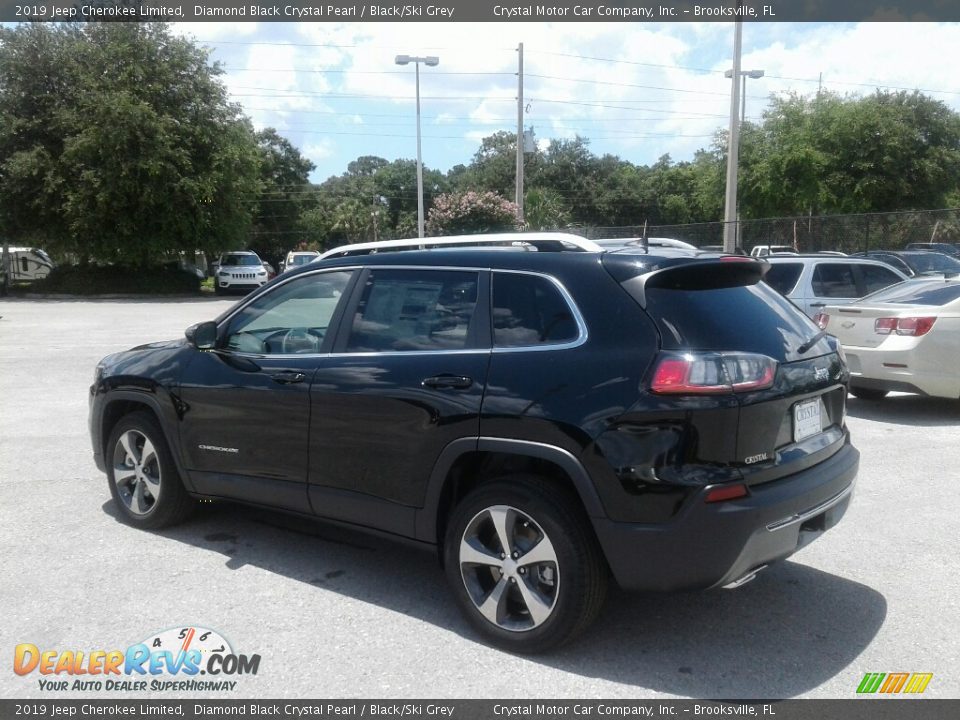 2019 Jeep Cherokee Limited Diamond Black Crystal Pearl / Black/Ski Grey Photo #3