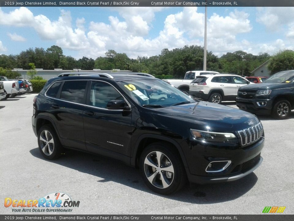 2019 Jeep Cherokee Limited Diamond Black Crystal Pearl / Black/Ski Grey Photo #7