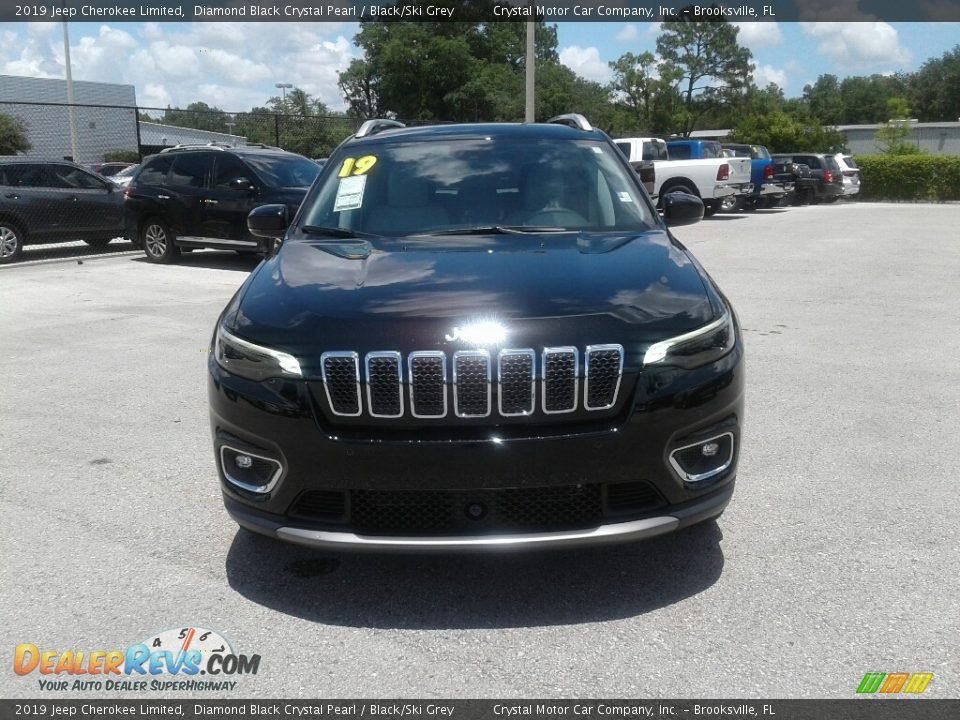 2019 Jeep Cherokee Limited Diamond Black Crystal Pearl / Black/Ski Grey Photo #8