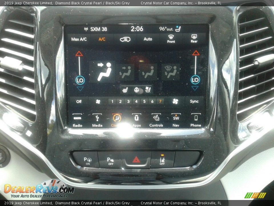 2019 Jeep Cherokee Limited Diamond Black Crystal Pearl / Black/Ski Grey Photo #15