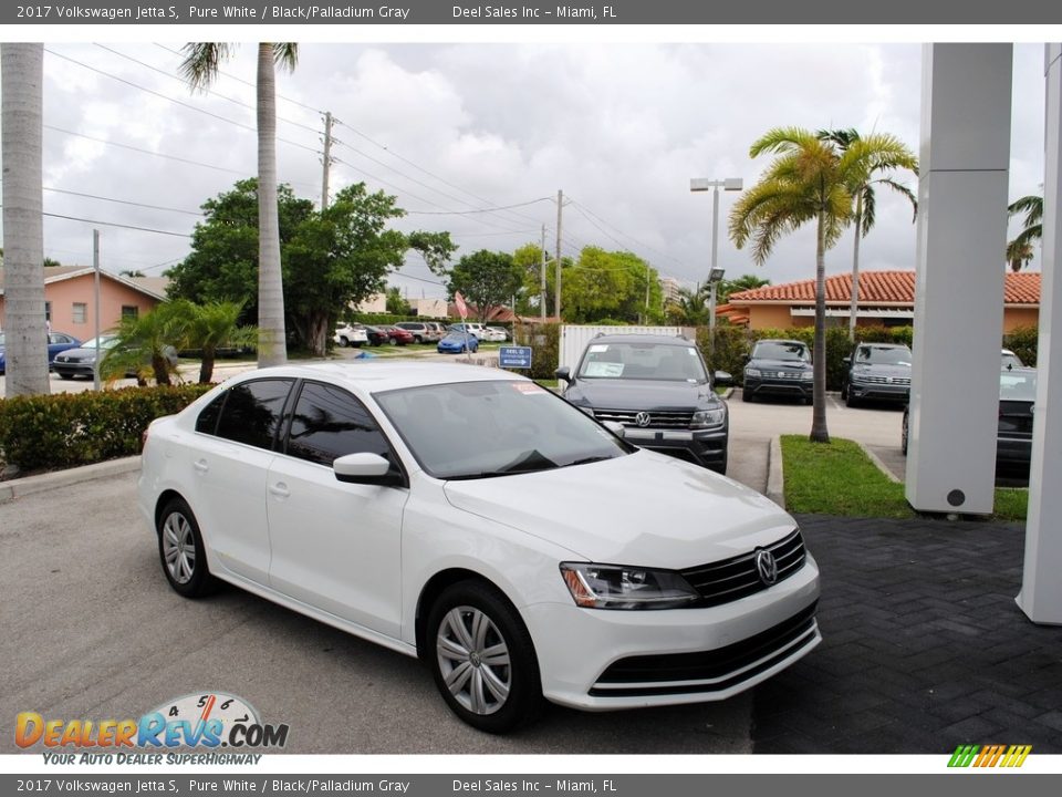 2017 Volkswagen Jetta S Pure White / Black/Palladium Gray Photo #1