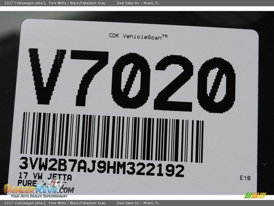 2017 Volkswagen Jetta S Pure White / Black/Palladium Gray Photo #20