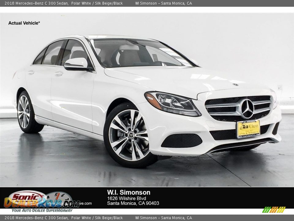 2018 Mercedes-Benz C 300 Sedan Polar White / Silk Beige/Black Photo #1