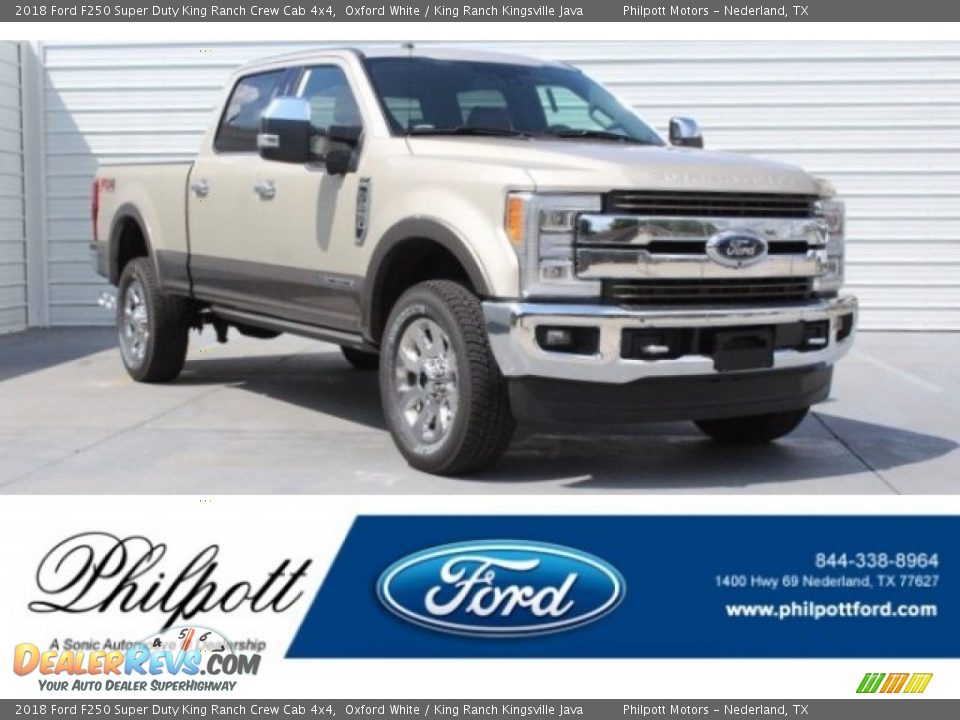 2018 Ford F250 Super Duty King Ranch Crew Cab 4x4 Oxford White / King Ranch Kingsville Java Photo #1