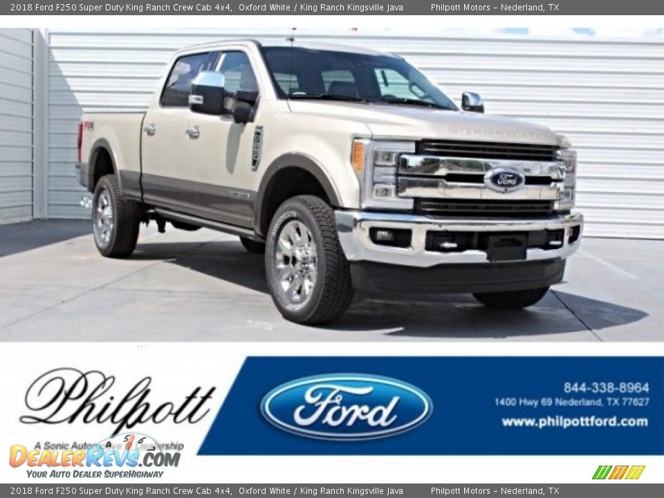 2018 Ford F250 Super Duty King Ranch Crew Cab 4x4 Oxford White / King Ranch Kingsville Java Photo #1
