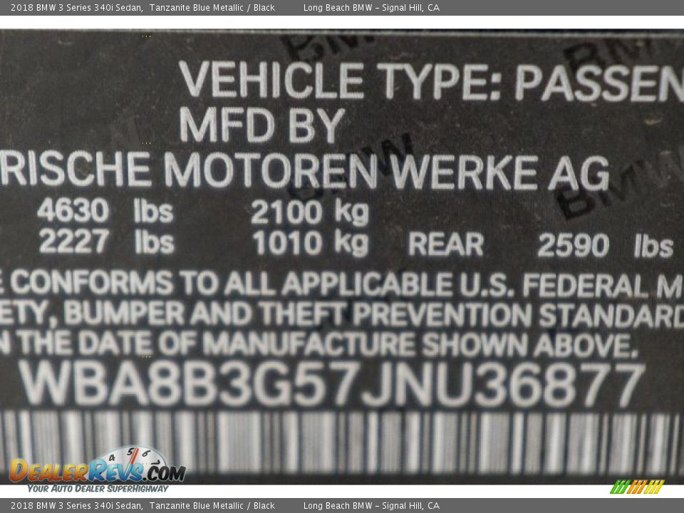 2018 BMW 3 Series 340i Sedan Tanzanite Blue Metallic / Black Photo #4