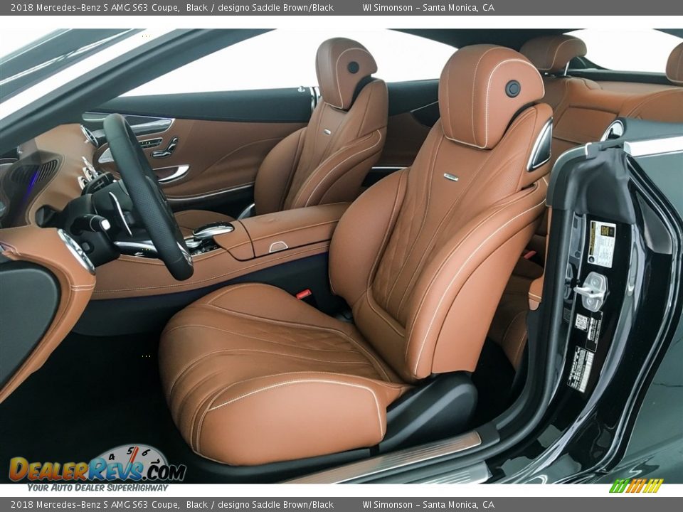 designo Saddle Brown/Black Interior - 2018 Mercedes-Benz S AMG S63 Coupe Photo #14