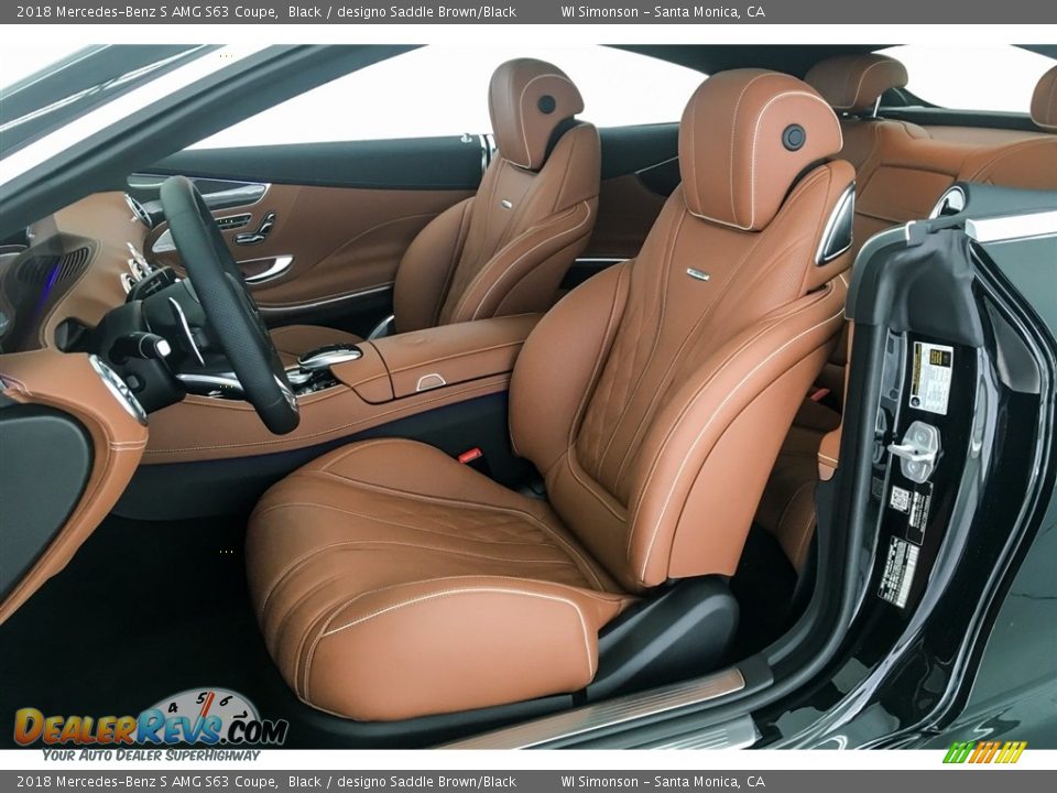 designo Saddle Brown/Black Interior - 2018 Mercedes-Benz S AMG S63 Coupe Photo #14