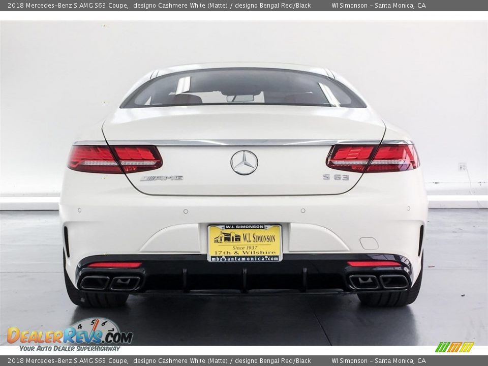 2018 Mercedes-Benz S AMG S63 Coupe designo Cashmere White (Matte) / designo Bengal Red/Black Photo #3