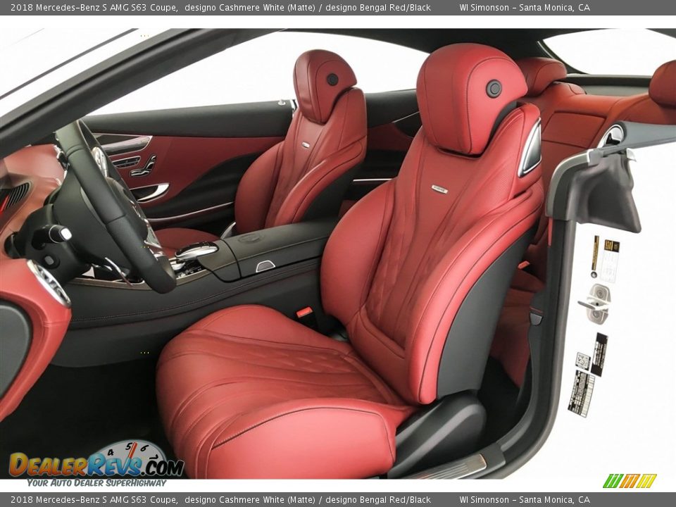 designo Bengal Red/Black Interior - 2018 Mercedes-Benz S AMG S63 Coupe Photo #14