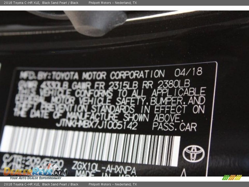 2018 Toyota C-HR XLE Black Sand Pearl / Black Photo #32