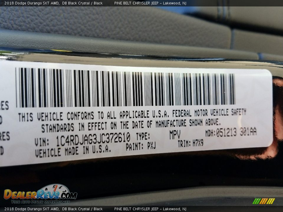 2018 Dodge Durango SXT AWD DB Black Crystal / Black Photo #9