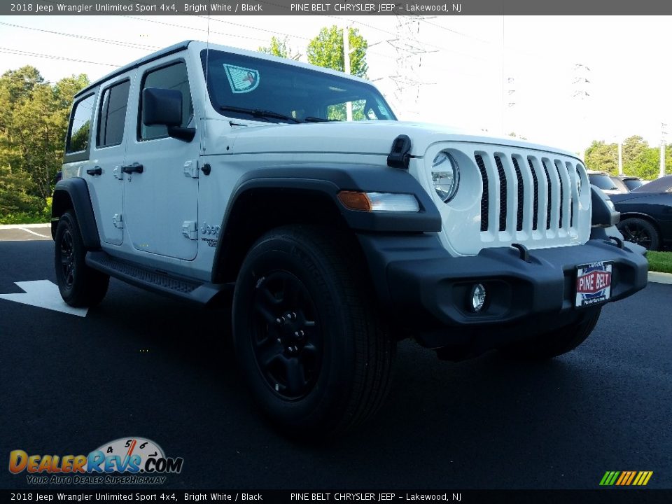2018 Jeep Wrangler Unlimited Sport 4x4 Bright White / Black Photo #1