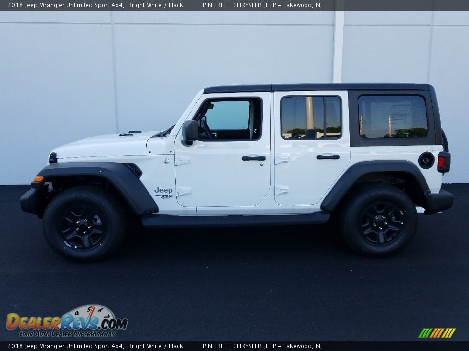 2018 Jeep Wrangler Unlimited Sport 4x4 Bright White / Black Photo #3