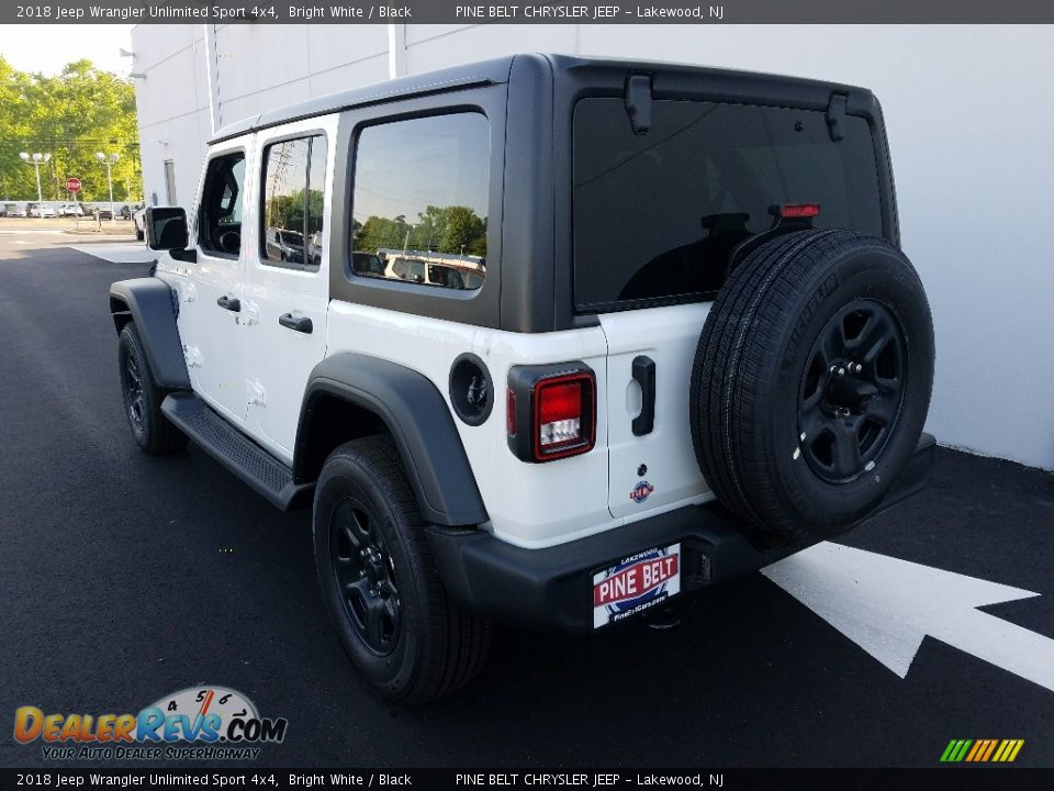 2018 Jeep Wrangler Unlimited Sport 4x4 Bright White / Black Photo #4