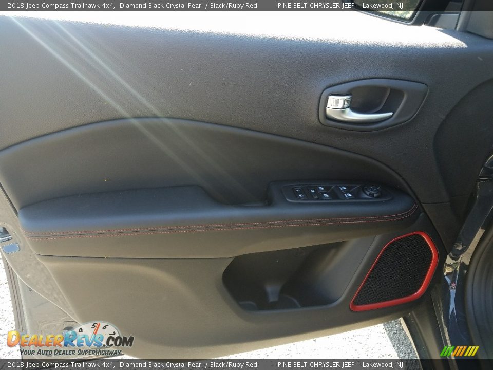 2018 Jeep Compass Trailhawk 4x4 Diamond Black Crystal Pearl / Black/Ruby Red Photo #6