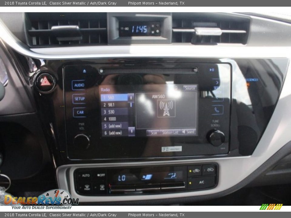2018 Toyota Corolla LE Classic Silver Metallic / Ash/Dark Gray Photo #16