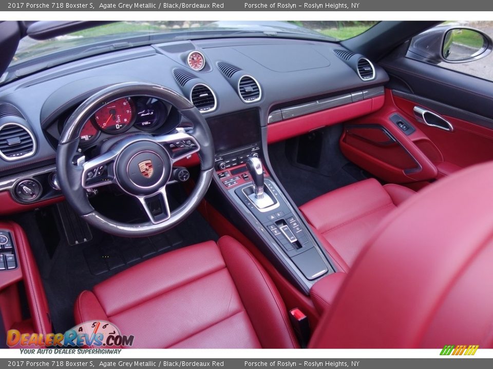 Black/Bordeaux Red Interior - 2017 Porsche 718 Boxster S Photo #10