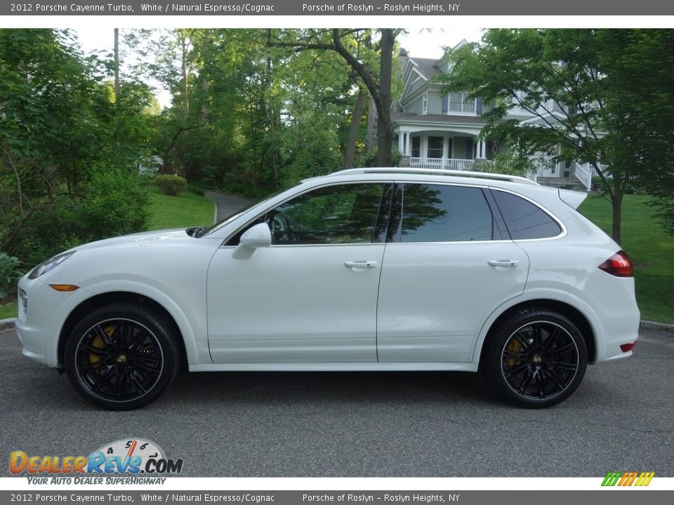 2012 Porsche Cayenne Turbo White / Natural Espresso/Cognac Photo #3