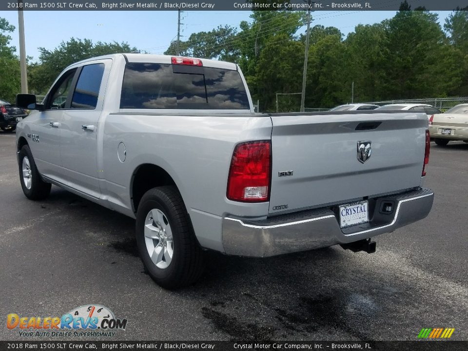 2018 Ram 1500 SLT Crew Cab Bright Silver Metallic / Black/Diesel Gray Photo #3