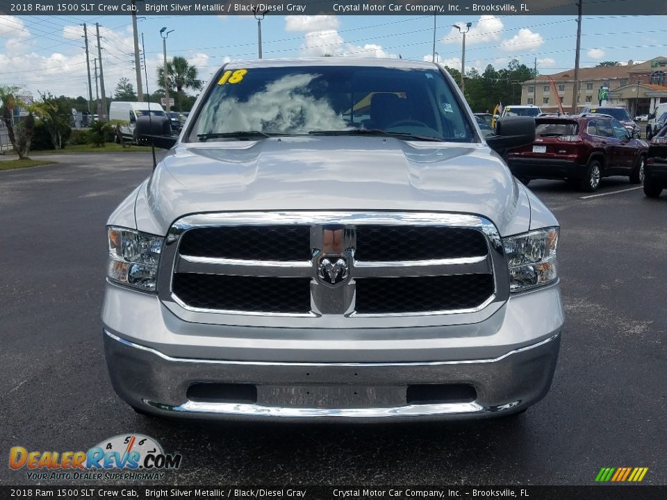 2018 Ram 1500 SLT Crew Cab Bright Silver Metallic / Black/Diesel Gray Photo #8