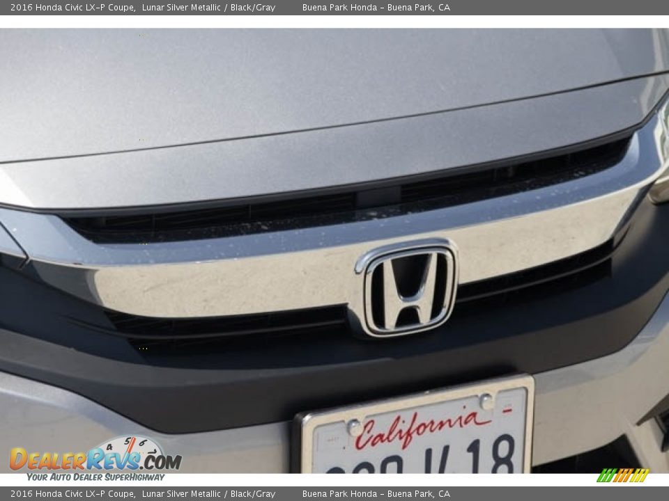 2016 Honda Civic LX-P Coupe Lunar Silver Metallic / Black/Gray Photo #8