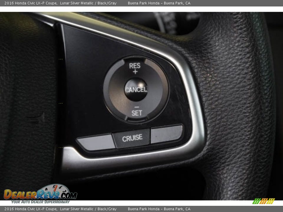 2016 Honda Civic LX-P Coupe Lunar Silver Metallic / Black/Gray Photo #16