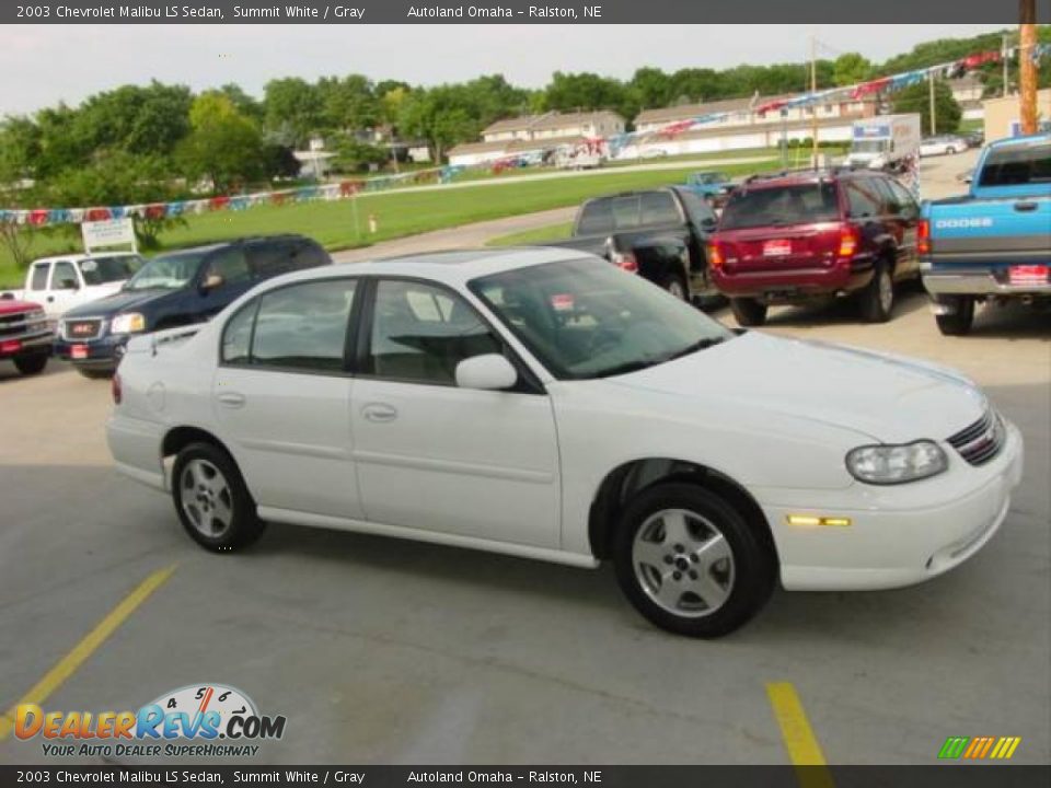 2003 Chevrolet Malibu LS Sedan Summit White / Gray Photo #3