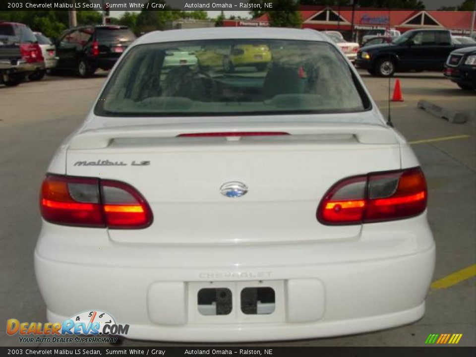 2003 Chevrolet Malibu LS Sedan Summit White / Gray Photo #8