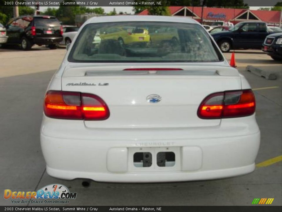 2003 Chevrolet Malibu LS Sedan Summit White / Gray Photo #15