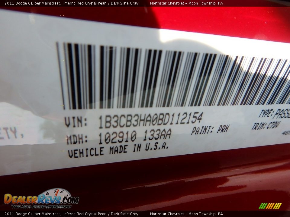 2011 Dodge Caliber Mainstreet Inferno Red Crystal Pearl / Dark Slate Gray Photo #29
