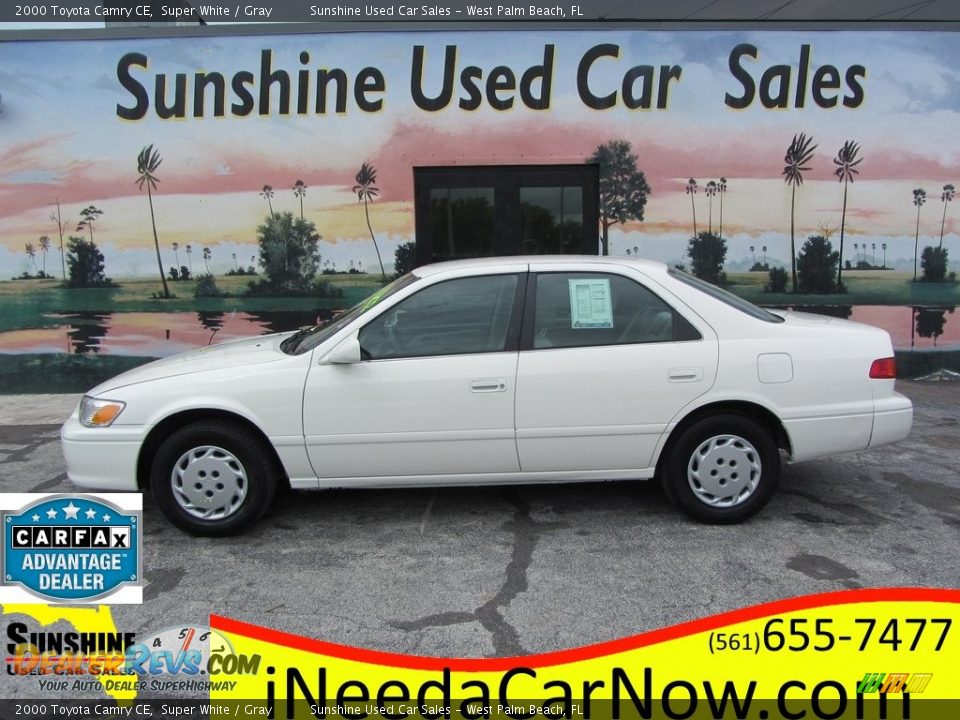 2000 Toyota Camry CE Super White / Gray Photo #1