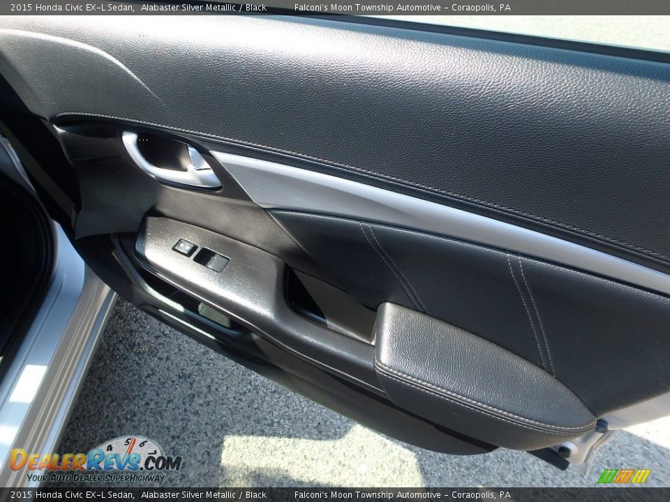 2015 Honda Civic EX-L Sedan Alabaster Silver Metallic / Black Photo #13