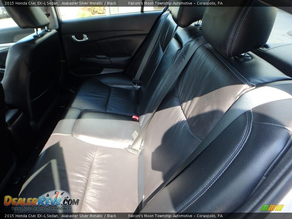 2015 Honda Civic EX-L Sedan Alabaster Silver Metallic / Black Photo #16